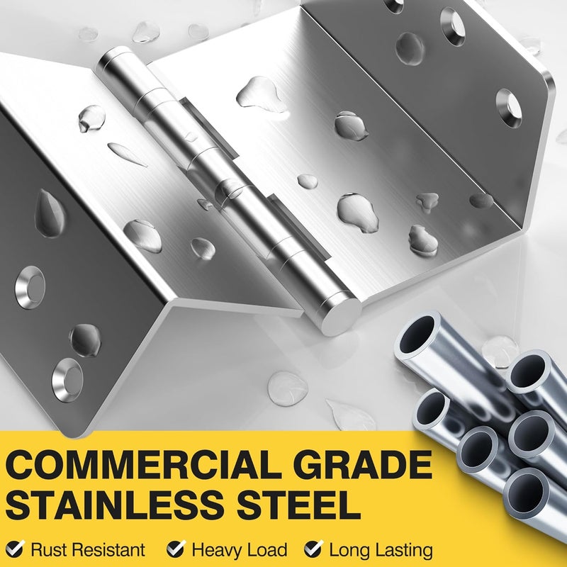 Kolet Offset Door Hinges, 4 Inches Ball Bearing Hinges, 1/4" Radius Corner Expandable Door Hinges, 2 Inches Widen Doorway, Smooth and Easy Installation, Brushed Nickel, 3 Packs - Image 4